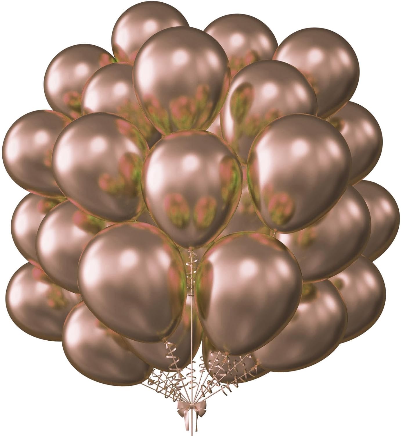 KALOR 12 Inch Metallic Rose Gold Balloons, 50 Pcs Latex Helium Metallic Balloons for Kid's Birthday Party, Baby Shower, Wedding, Graduate Party Decorations