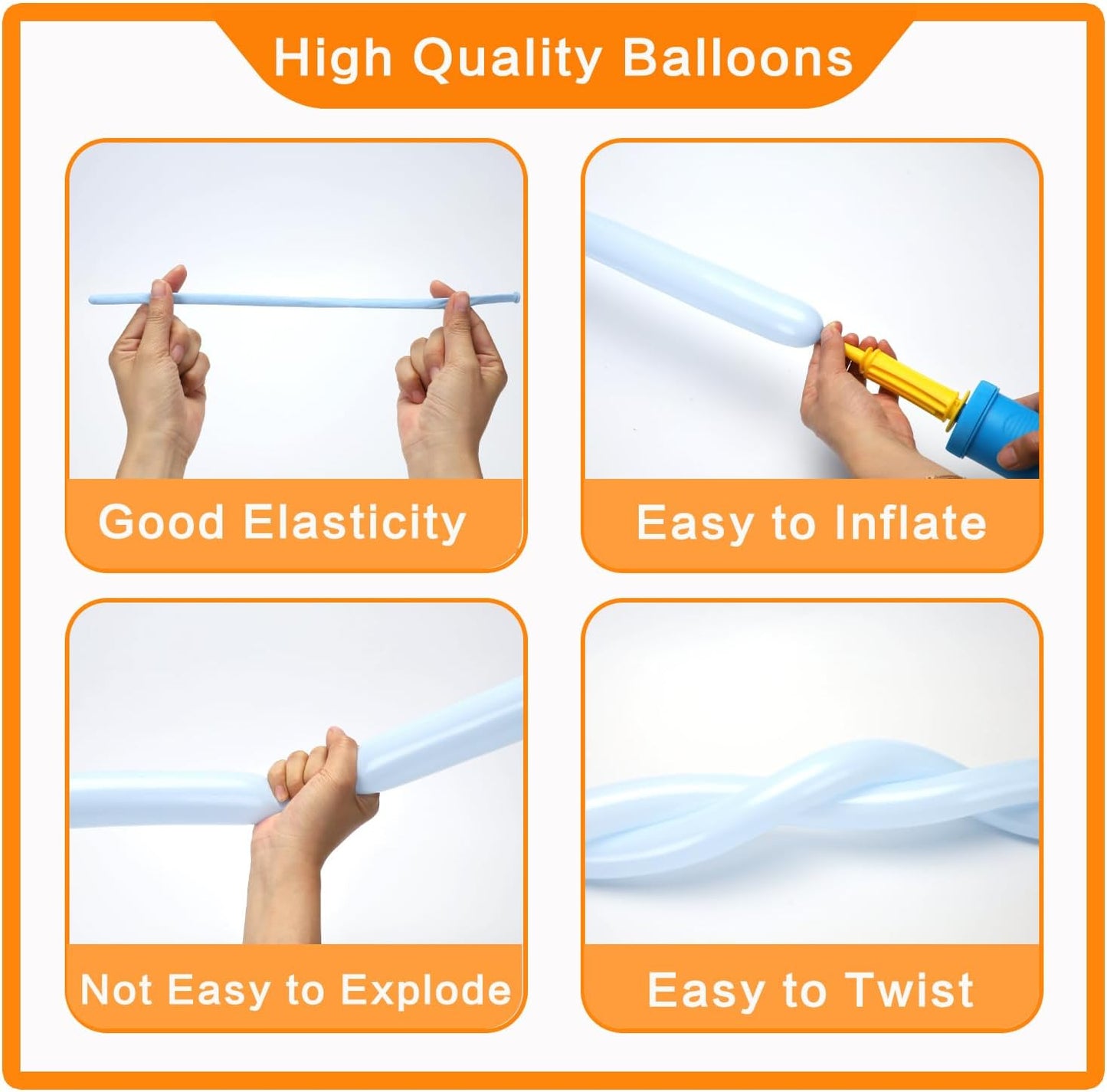 100Pcs 260 Balloons Pastel Color Long Balloons for Balloon Garland Thickening Skinny Latex Twisting Animals Modeling Magic Balloon for Weddings Birthdays Clowns Christmas Party Decorations