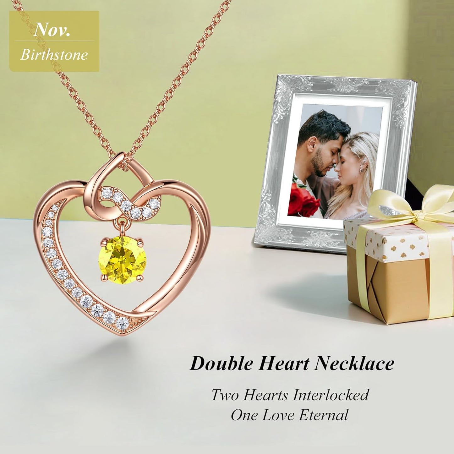 Heart Birthstone Necklaces Gifts for Women Wife, Jewelry for Women Wedding Anniversary Birthday Gifts for Wife Girlfriend Mom Christmas Valentines Gifts S925 Sterling Silver