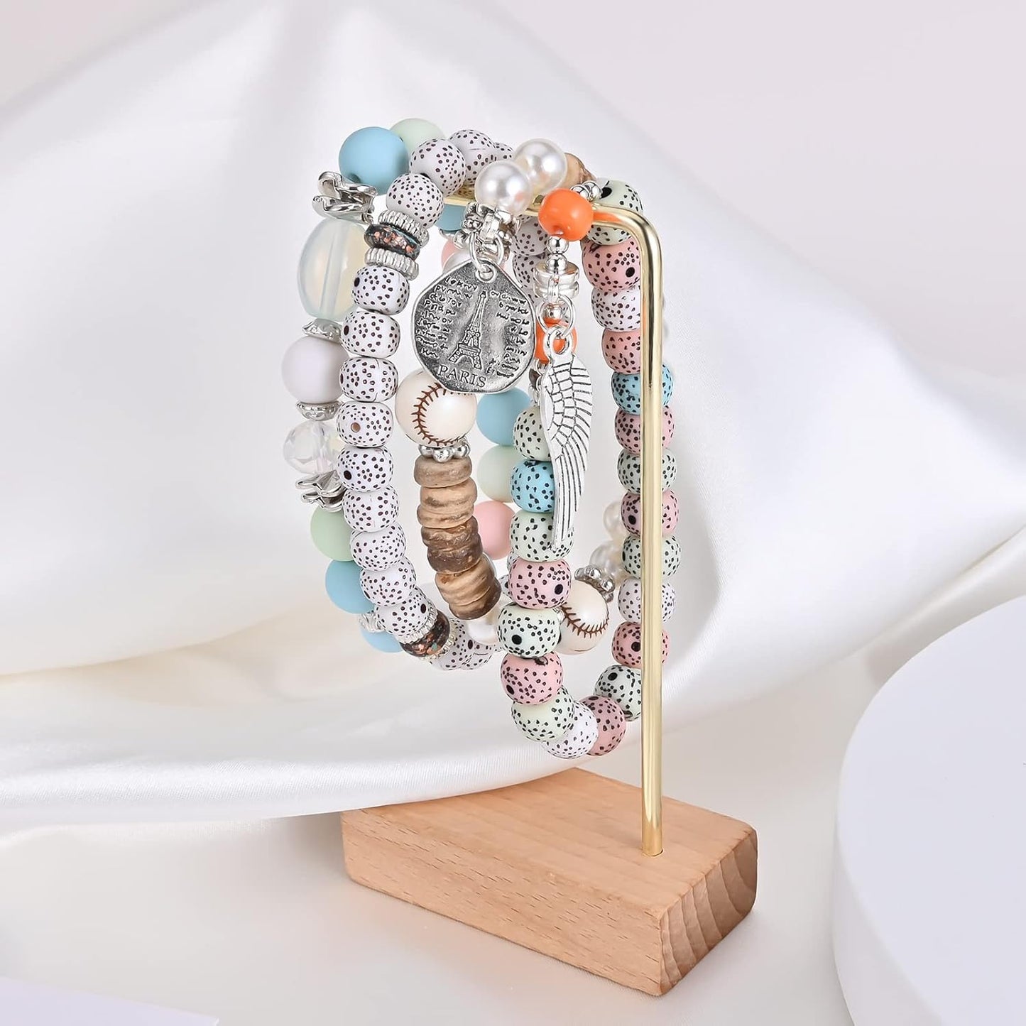 Bohemian Bracelet Sets for Women - 6 Sets Stackable Stretch Bracelets Multi-color Boho Jewelry for Women Hippie Bracelets Dainty Jewelry