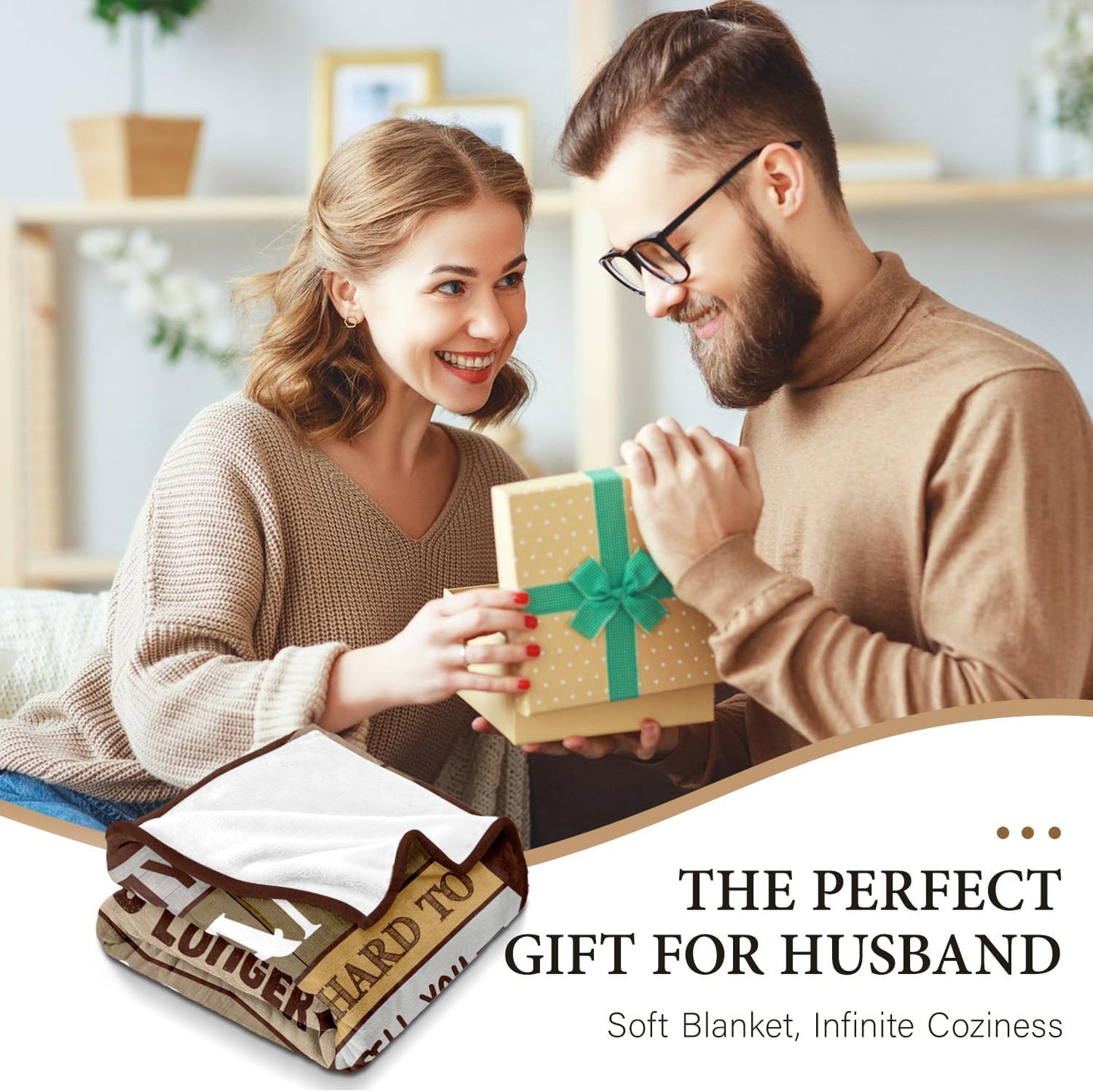 Gifts for Husband from Wife - Birthday Gifts for Husband - Anniversary Wedding Gift for Men - Christmas Valentines Day Gift for Him - Best Husband's Ever Present - to My Man Blanket 60"x80"