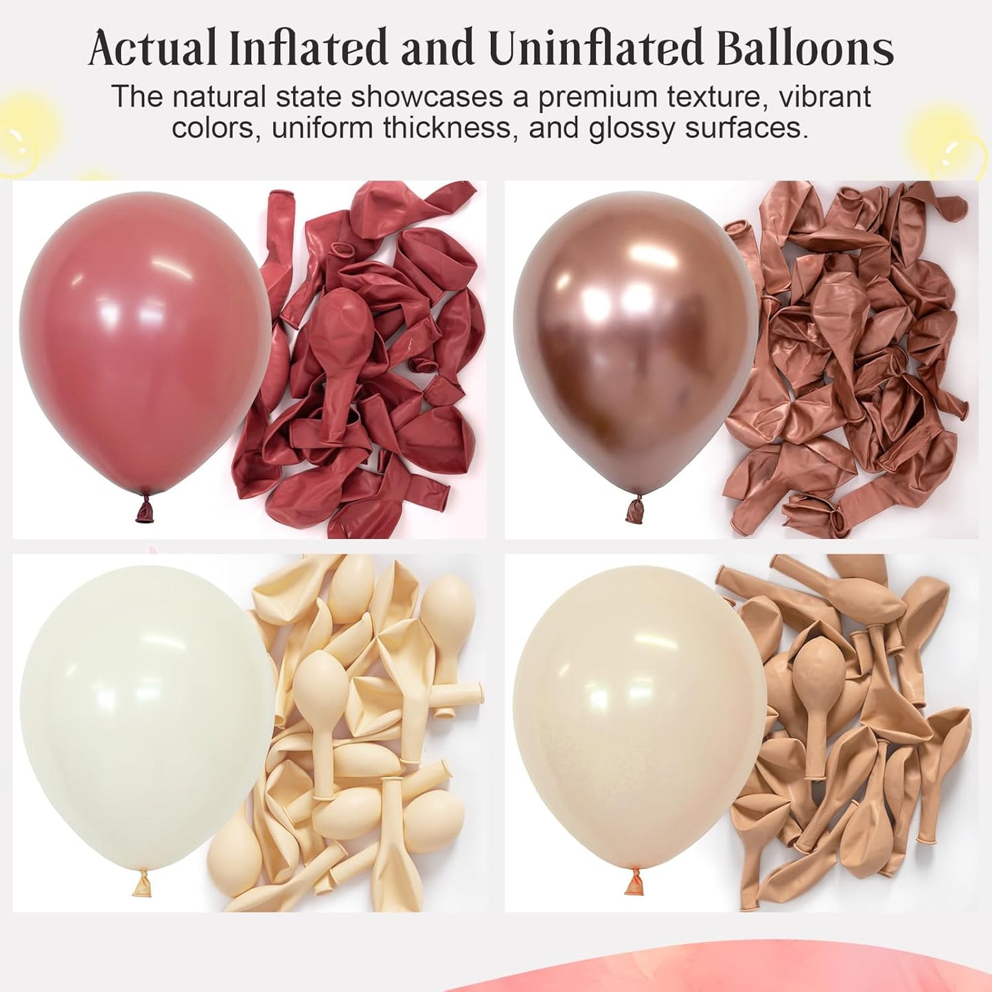 CVPARTON Retro Blush Pink Balloons 55 Packs 12 Inch Dusty Pink Metallic Chrome Rose Gold Nude Ivory White Balloons for Birthday Girls Boho Baby Shower Bridal Shower Wedding Themed Princess Party