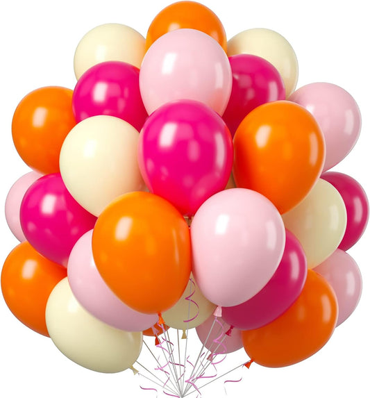 Balloons Pink Orange Yellow, 50PCS Pink Yellow Orange Balloon Arch Kit, Latex Party Balloons for Birthday Decoration Wedding Baby Shower Engagement Balloons Decoration Party Supplies