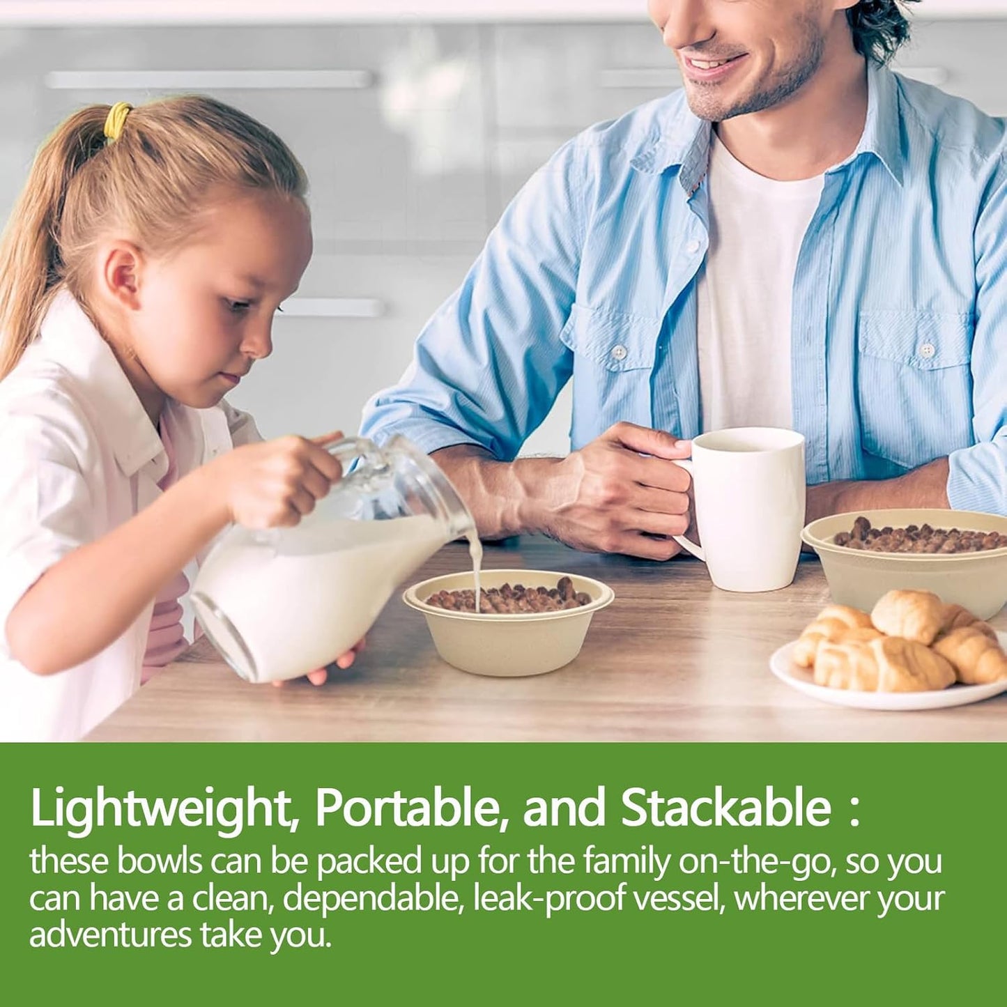 Homestockplus 16 Oz Disposable Bowls Heavy Duty Small Paper Bowls made of 100% Compostable Heavy-duty Quality Natural Bagasse Biodegradable Bowls for Ice Cream, Dessert And Chili ect.[50 Pack]