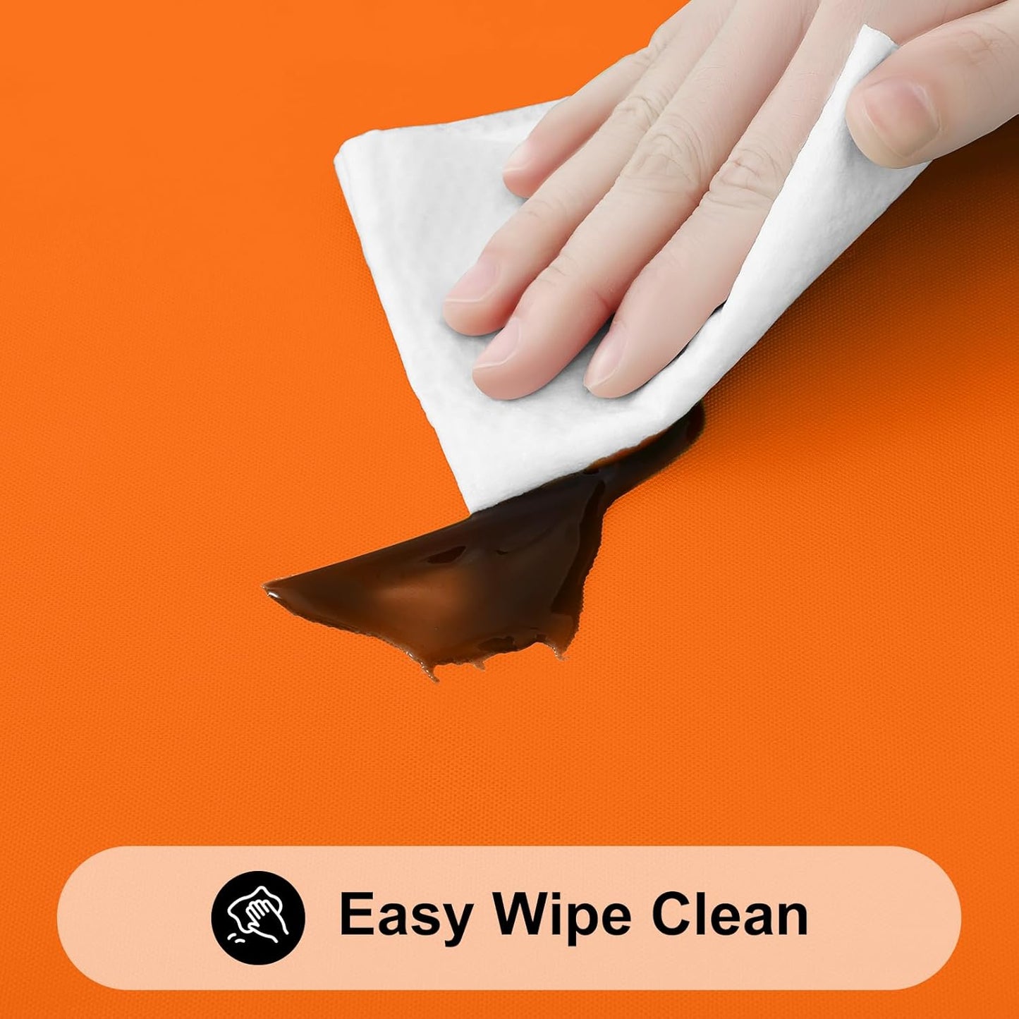 Smiry Rectangle Tablecloth, Elastic Fitted Flannel Backed Vinyl Tablecloths for 4ft Folding Tables, Waterproof Wipeable Table Covers for Indoor, Outdoor, Picnic and Camping (Orange, 30"x48")