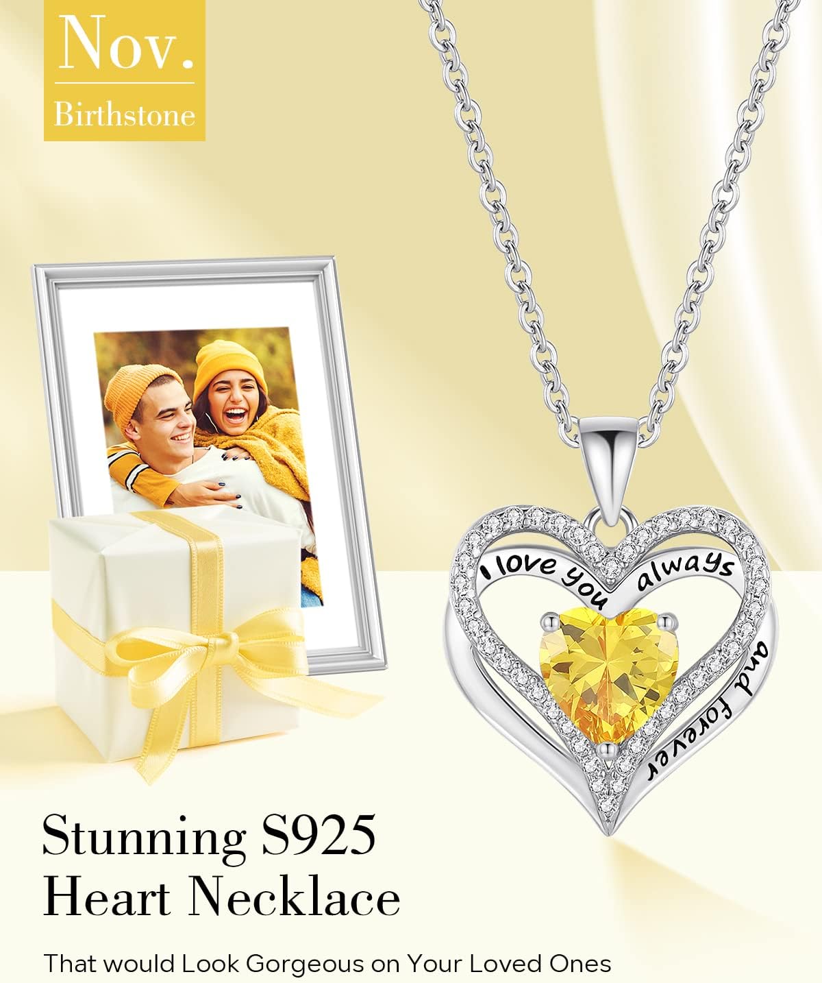 S925 Sterling Silver Necklace for Women, Wife Jewelry Rose Gold, Mom Birthday Valentines Mothers Day Gifts, Girlfriend Necklaces, Daughter Heart Jewel, Anniversary for Her