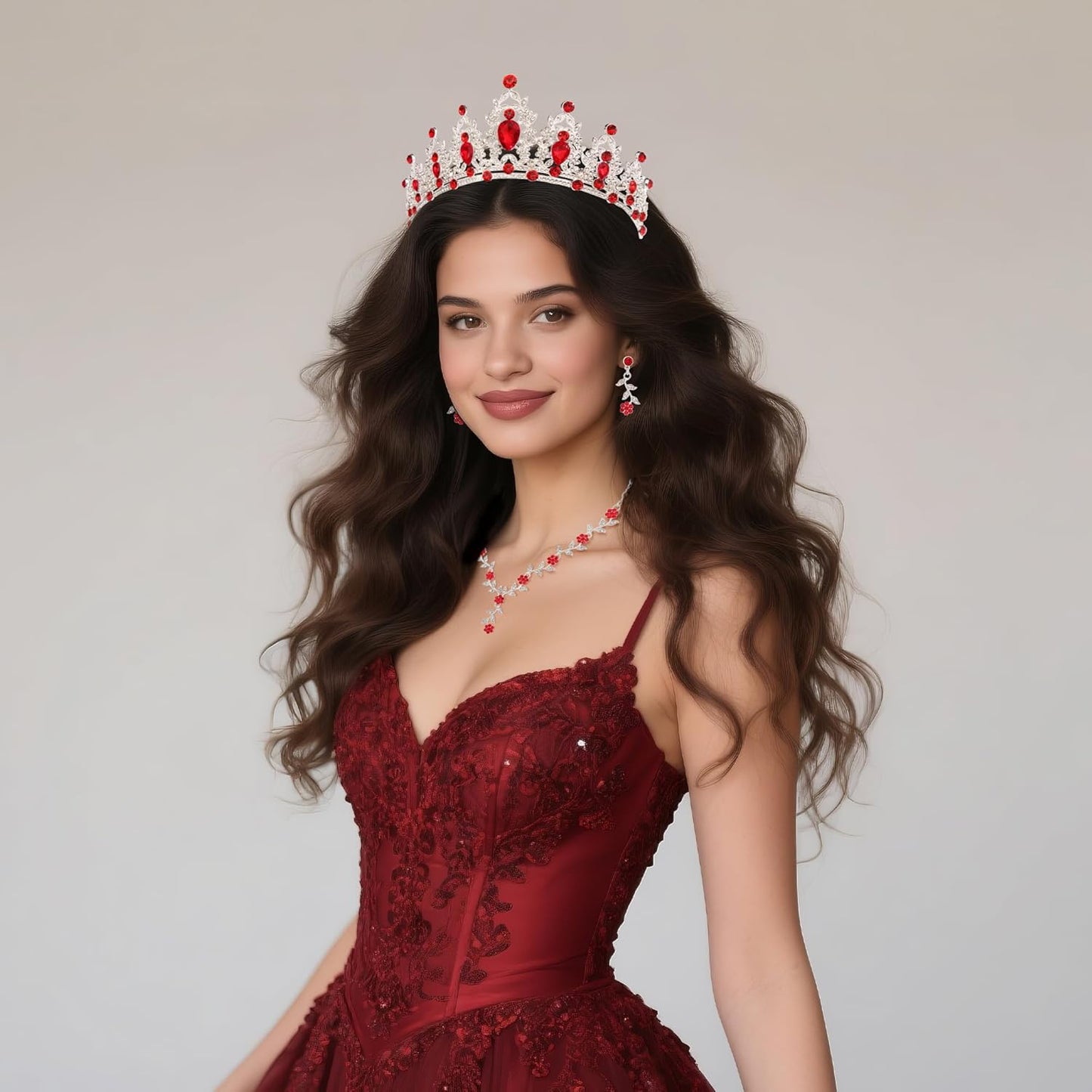 Kamirola Tiaras and Crowns for Women,Tiaras Earrings Necklace, Crystal Bridal Jewelry Set, Costume Party Halloween Prom Pageant Jewelry for Women(TR45)