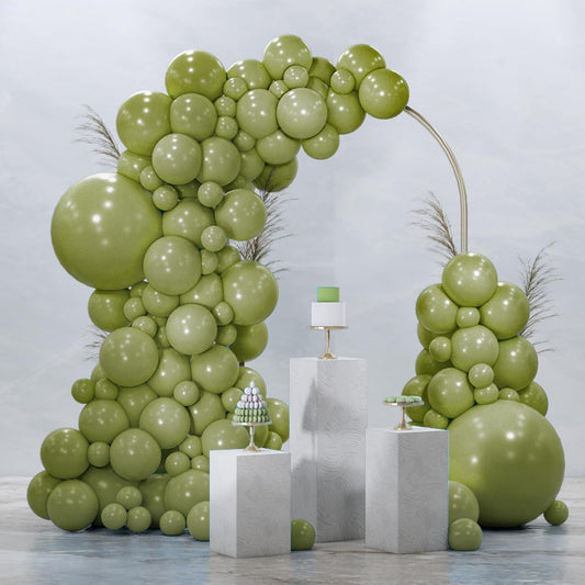 PartyWoo Sage Green Balloons 92 pcs Different Sizes of 18 12 10 5 Inch Matte Sage Olive Green Boho Neutral Eucalyptus Balloon Arch Kit Garland for Baby Shower Birthday Party Decorations Green-F11