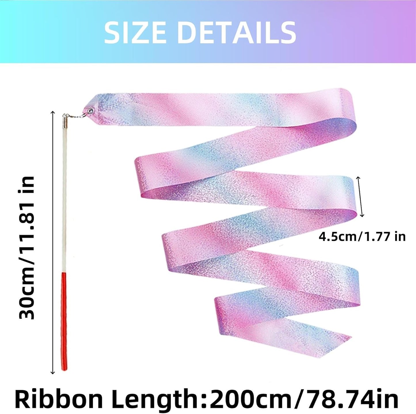 YANMIN Princess Party Favors - 24pcs Dance Ribbon Wand for Kids 4-8 8-12 Princess Mermaid Birthday Party Streamers Decorations Supplies Girls Princess Party Carnival Outdoor Games Goodie Bag Stuffers