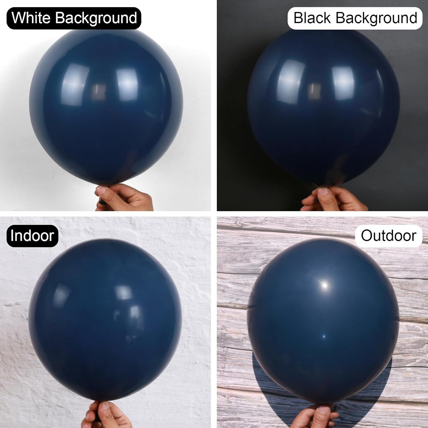 Navy Blue Balloons, 150 pcs Different Sizes Pack of 18 Inch 12 Inch 10 Inch 5 Inch Pearl Dark Blue Balloons for Balloon Garland Balloon Arch as Birthday Party Wedding Decorations