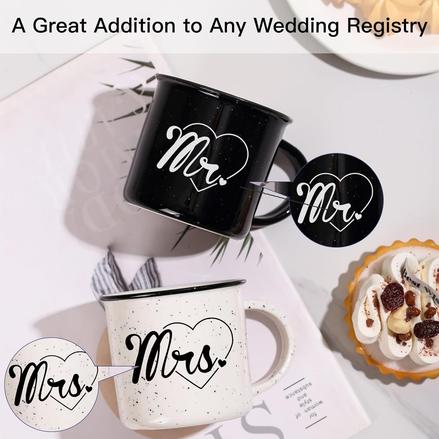 Mr and Mrs Mugs Set of 2 Coffee Mug 10 Ounce, Wedding Gift, His and Hers Gifts, Mr and Mrs Coffee Mug, Couple Coffee Mug Set Anniversary for Bride and Groom, Thanksgiving and Christmas Gifts