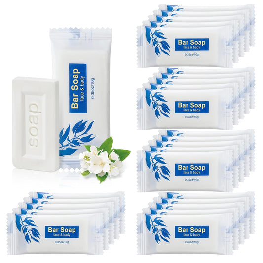 Mini Soap Bars Bulk Individually Wrapped Bulk Bar Soap 0.35 oz Travel Soap Small Hotel Soaps Toiletries for Hotel Bathroom Camp RV (100)