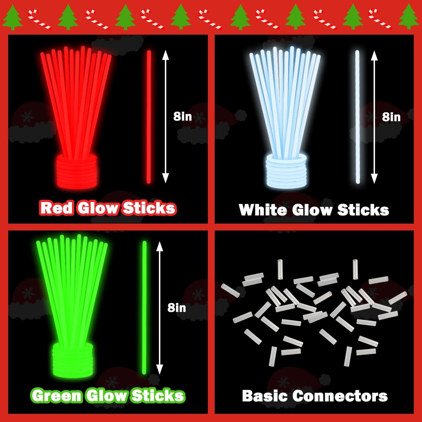 Christmas Glow Sticks Toys Gifts for Kids 72 PCS, Xmas Party Favors Stocking Goodie Bag Stuffers for Toddler, Light up Necklace & Bracelets Accessories,Classroom Prizes Non Candy Treats for Boys Girls