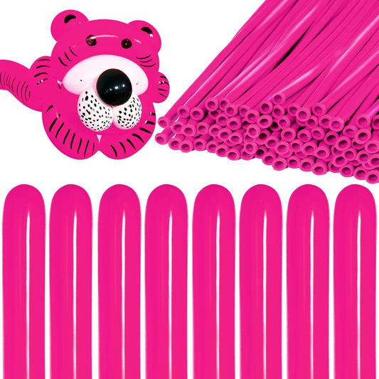 KAWKALSH 260 Hot Pink Long Balloons for Balloon Garland Thickening Skinny Latex Twisting Animals Modeling Christmas Birthday Wedding Party Festival Decorations 100pcs