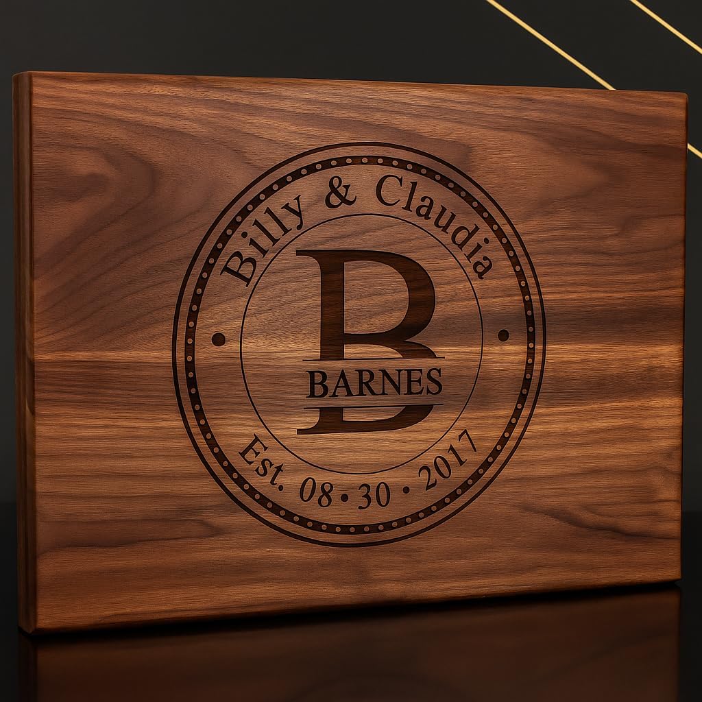 Personalized Christmas Gifts for Couples - Custom Cutting Board Wedding Gifts, Unique Holiday Gift for Family Premium Handmade Wood Gift Anniversarie, Bridal Shower & Couples – Unique Newlywed Gift