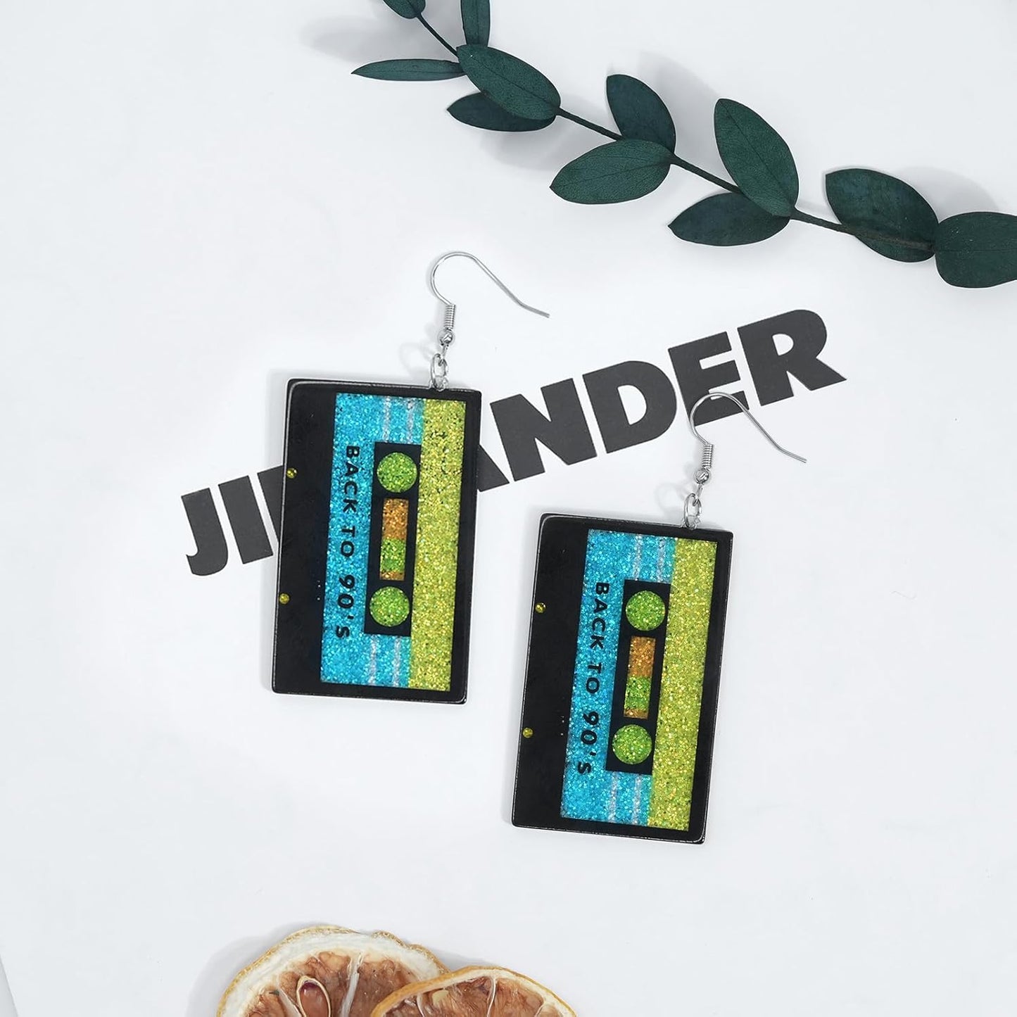 80s 90s Retro Cassette Tape Neon Earrings for Women Acrylic Radio Earring Set for 80s 90s Accessories Cosplay Party Jewelry Gifts