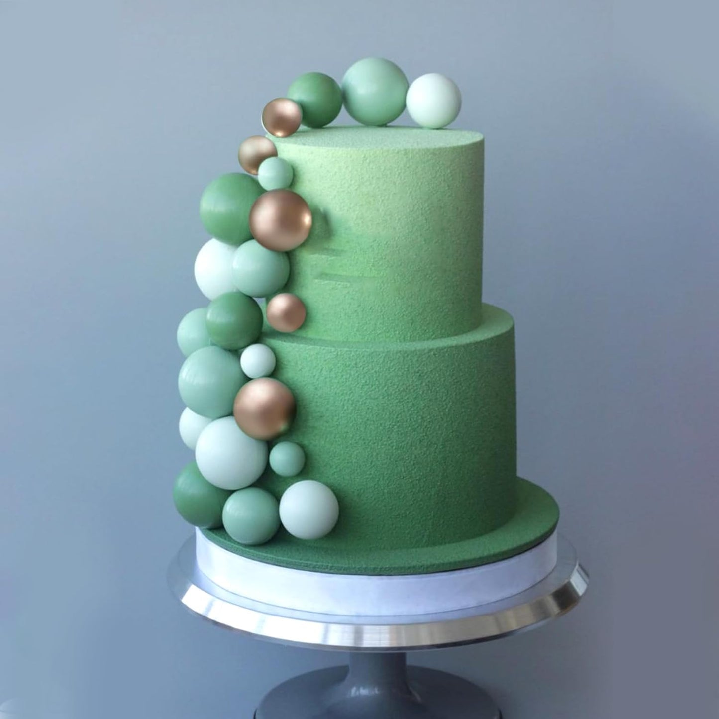 36 Pack Balls Cake Topper Decorations Foam Balloons Cake Decorations Sticks Mini Balloons Cake Toppers Balls Cake Picks for Baby Shower Wedding Anniversary Birthday Party Decorations Green White Gold