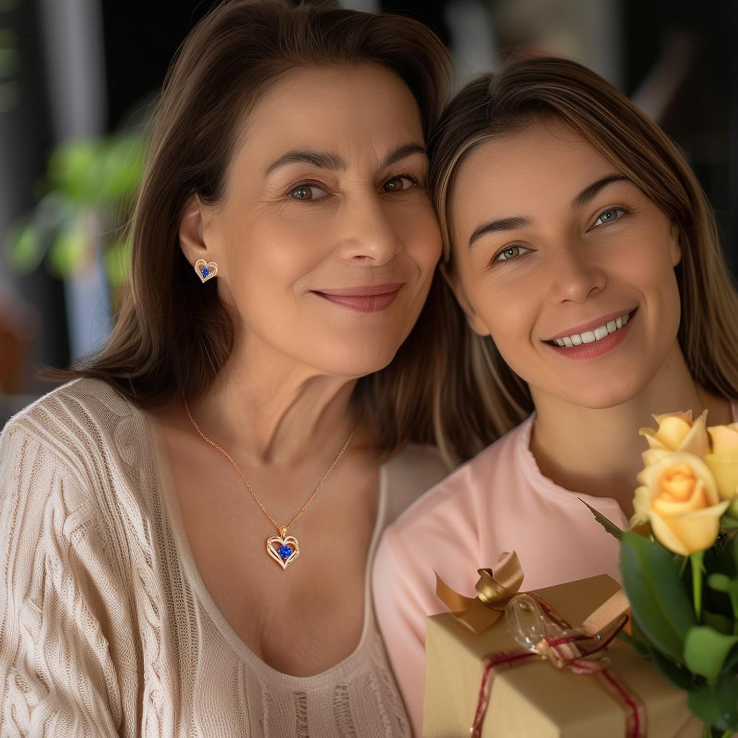 CDE Forever Love Heart Necklaces for Women, Wedding Anniversary, Birthday Mothers Day Christmas Day Gifts for Mom, Mother, Wife, friend, S925 Silver Jewelry with Birthstone Pendant