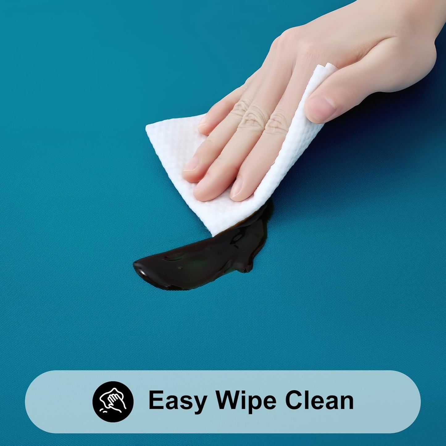 Smiry Rectangle Tablecloth, Elastic Fitted Flannel Backed Vinyl Tablecloths for 6ft Folding Tables, Waterproof Wipeable Table Covers for Indoor, Outdoor, Picnic and Camping (Turquoise, 30"x72")