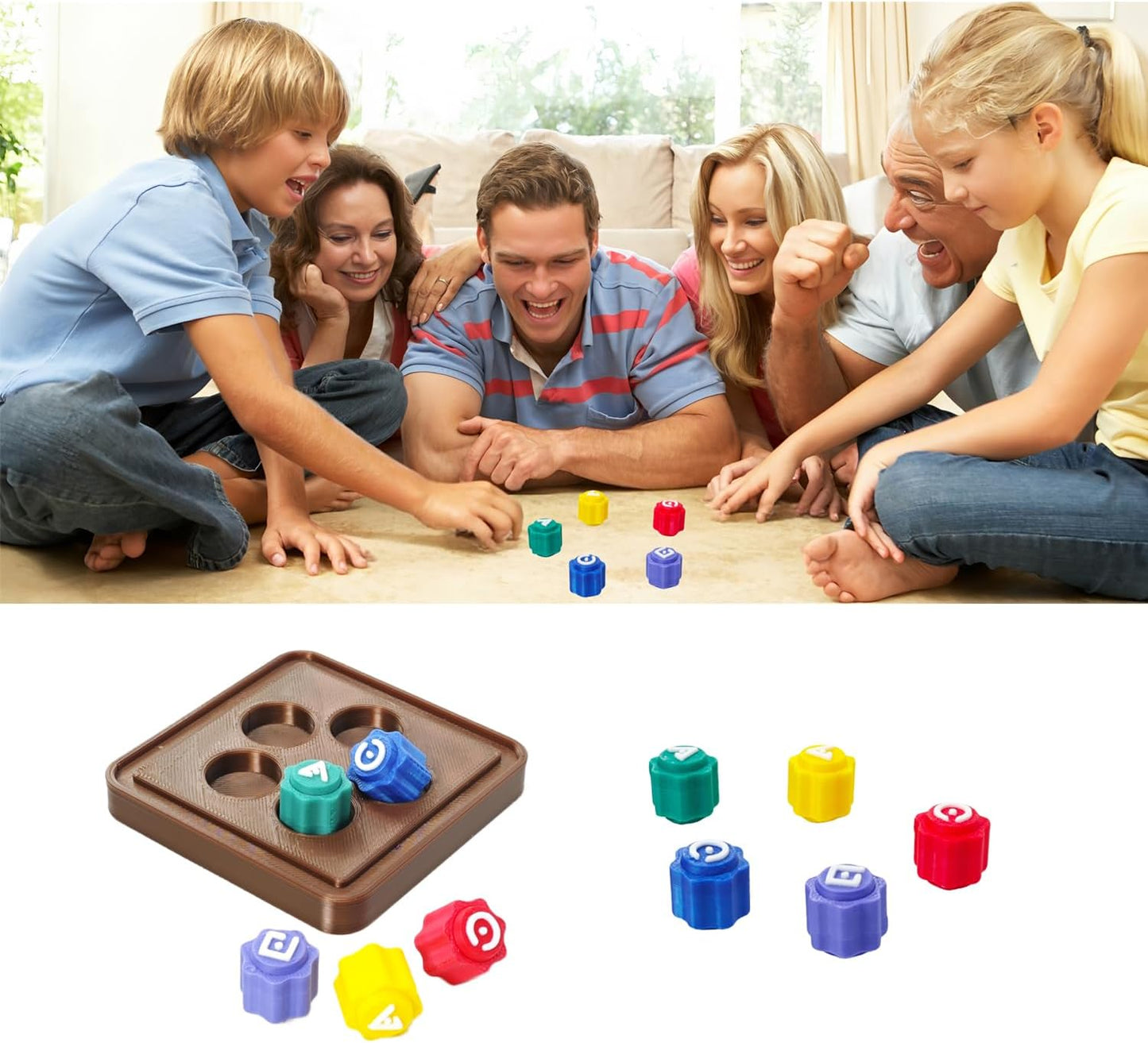 Gonggi Korean Game Stone Set,Traditional Korean Tossing Stone Game, Korean Gonggi Jack Stone Pebbles Set(BrownBase, Full Set)