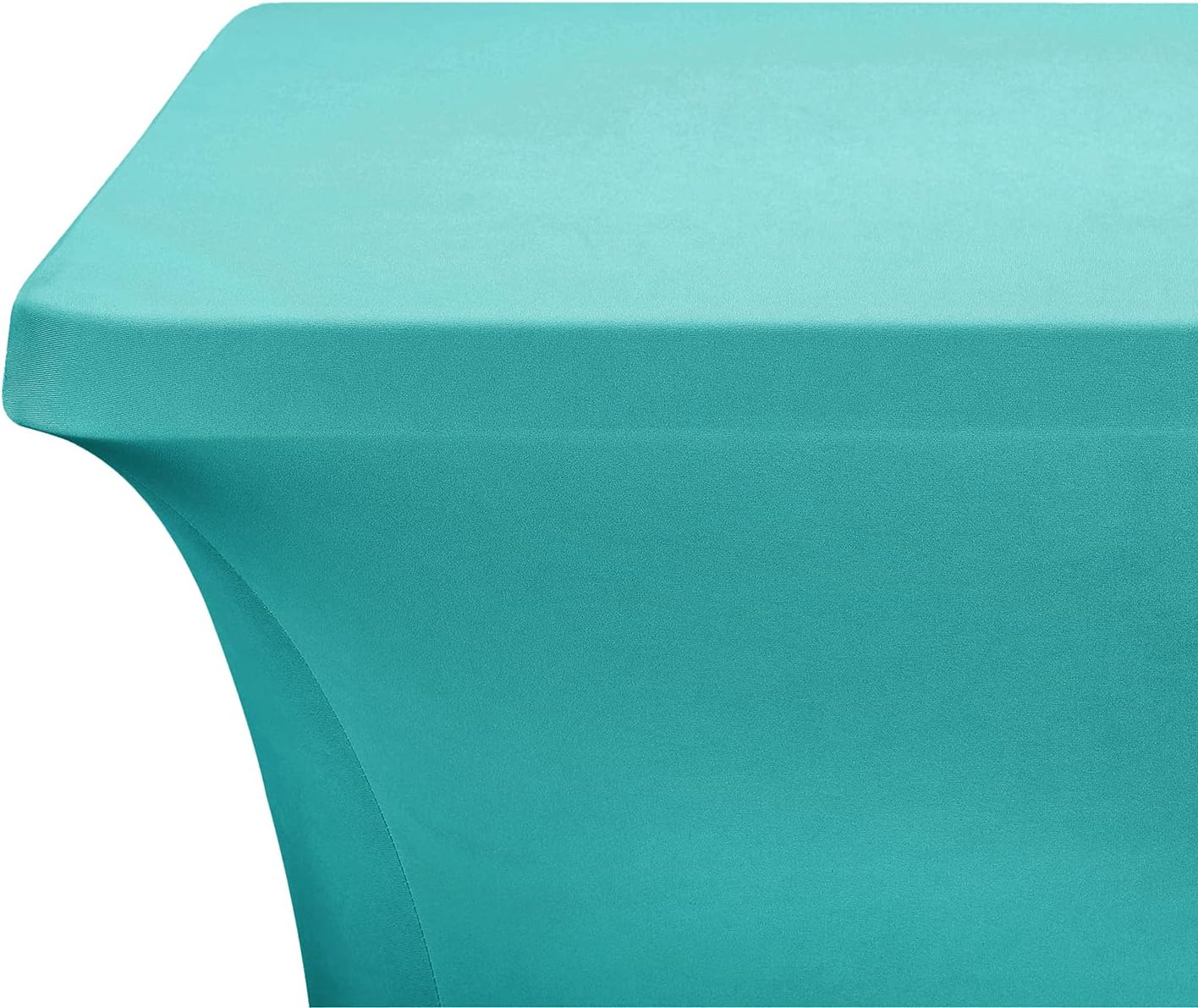 LZY Spandex Table Covers 6 Feet, Stretch/Fitted Table Covers for 6 Feet Folding Table, Rectangular Spandex Table Cloths for Wedding Party or Event (6FT-2PCS, Turquoise)