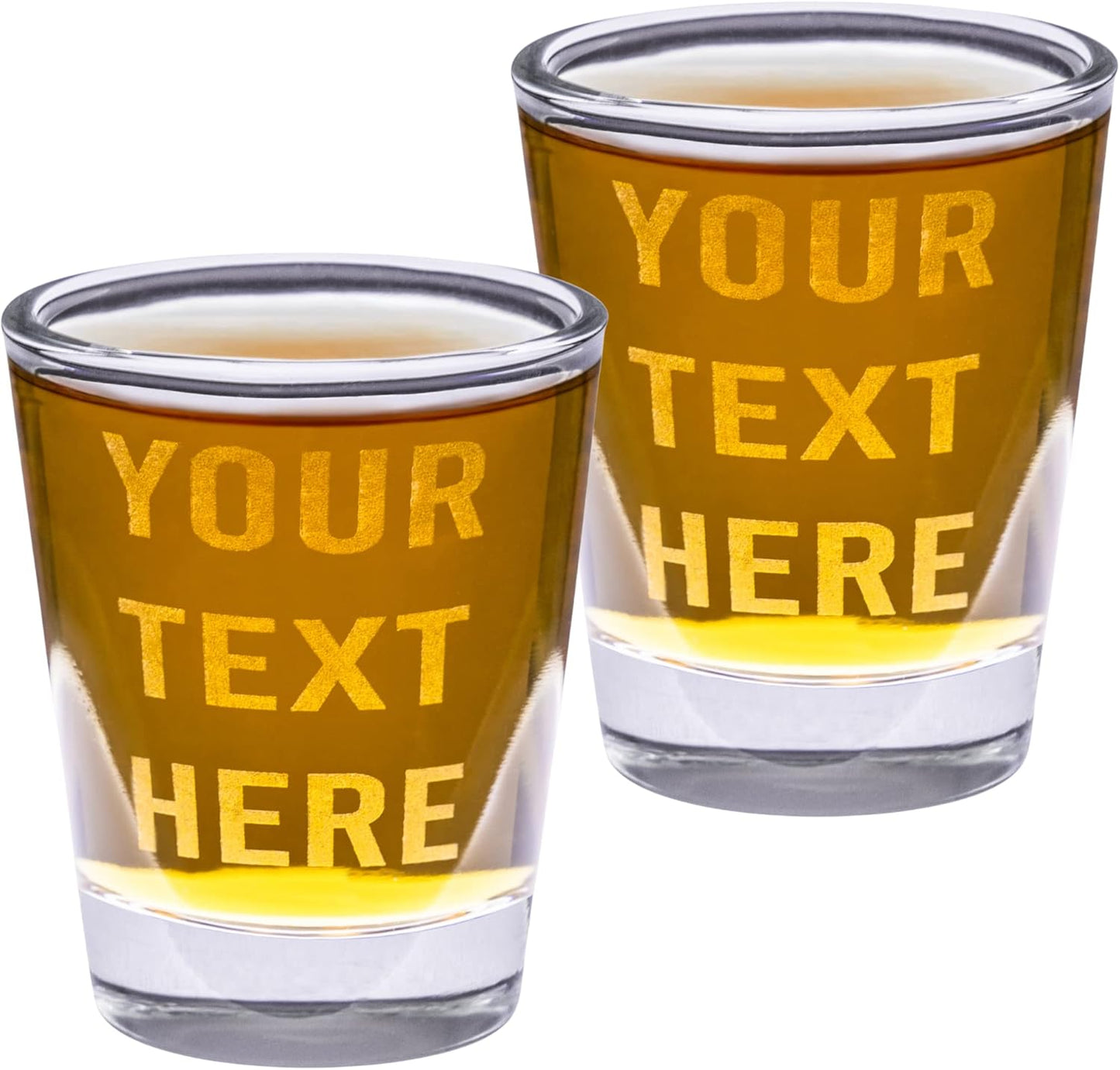 Gifts Inscribed Personalized Shot Glasses Set of 2 – Custom Text Drinking Glasses – Engraved Shot Glass Gift for Men, Wedding, Anniversary, Birthday, Engagement