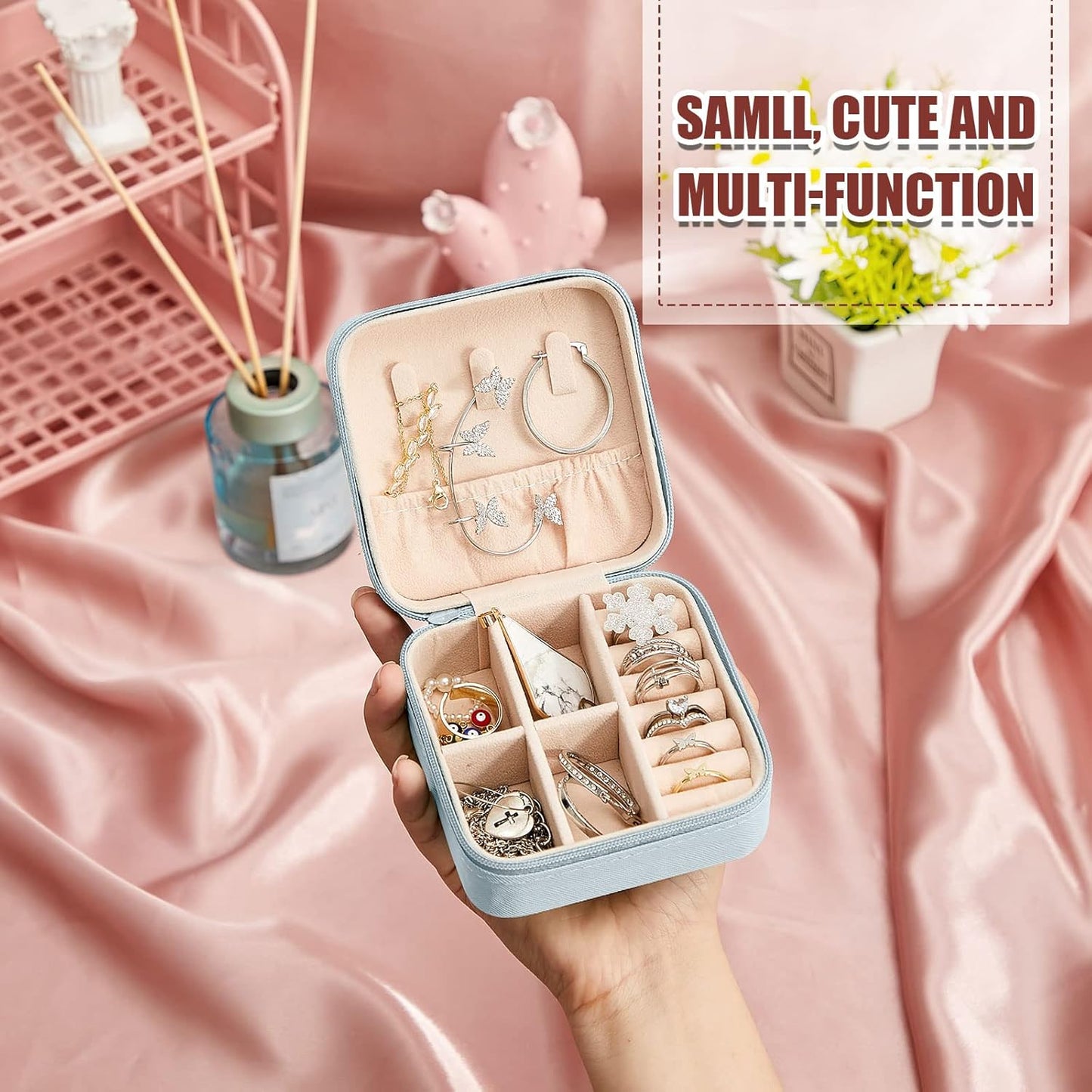 Taiyin 12 Pcs Travel Jewelry Case Bridesmaid Gift Boxes Bulk Travel Jewelry Case Small Jewels Organizer Mini Accessories Ornaments Storage for Women Girls Wedding Bridesmaids Gifts