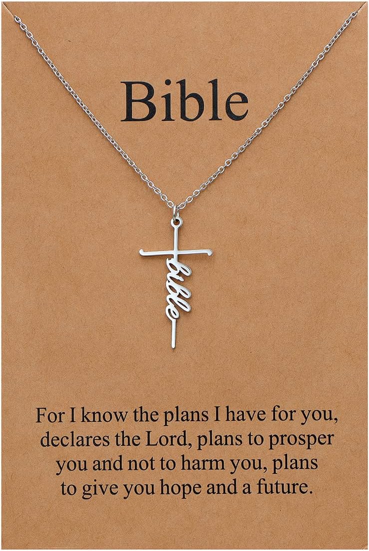 Lcherry Faith Cross Pendant Necklace for Women Religious Christian Jewelry Mother's Day Gifts for Women