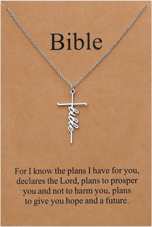 Lcherry Faith Cross Pendant Necklace for Women Religious Christian Jewelry Mother's Day Gifts for Women