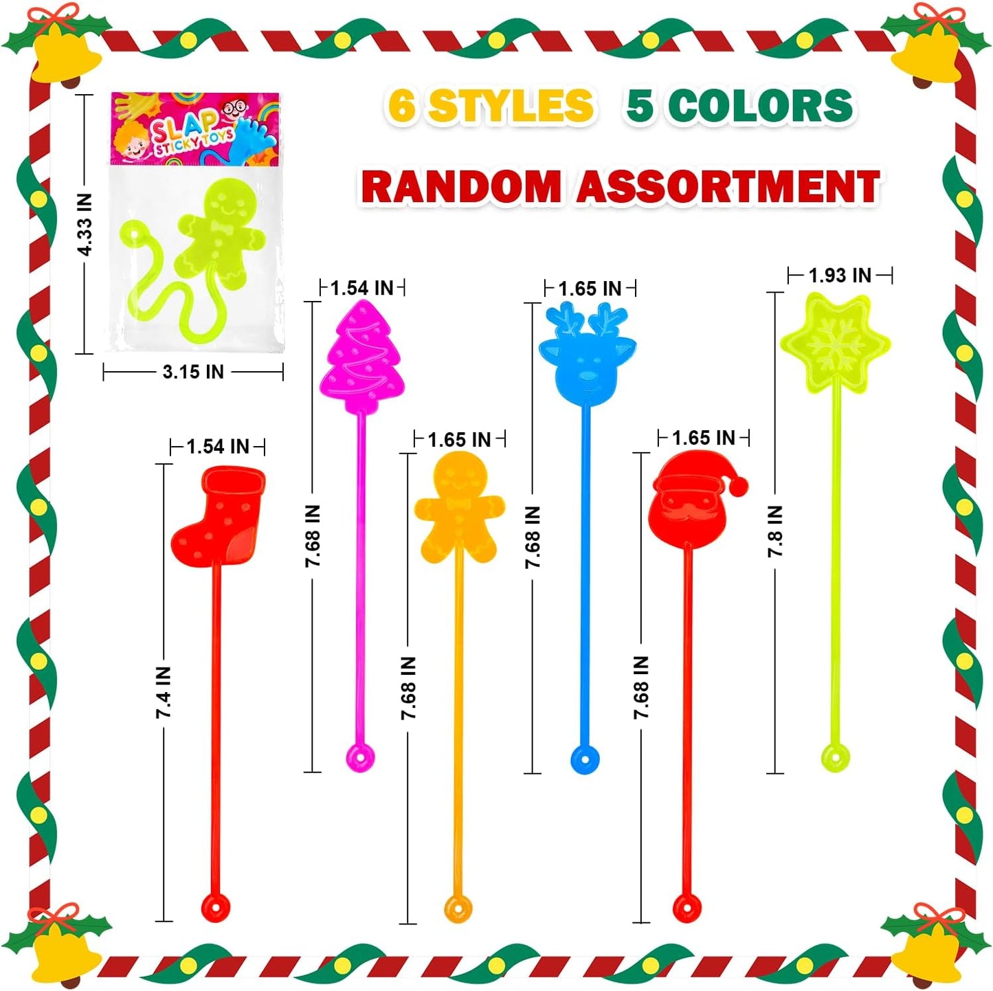 Christmas Stocking Goodie Bag Stuffers for Kids 36 PCS,Holiday Sticky Hands Party Favors Supplies Toys Gifts for Toddlers,Small Non Candy Treat Bag Fillers,Class Games Activities Prizes for Boys Girls