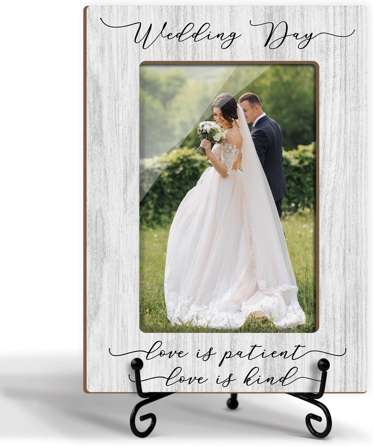Wedding Picture Frame, Engagement Gifts Wedding Gifts For Newlyweds Bride Groom, 4x6 Wooden Picture Frame Tabletop Display Home Decor -25