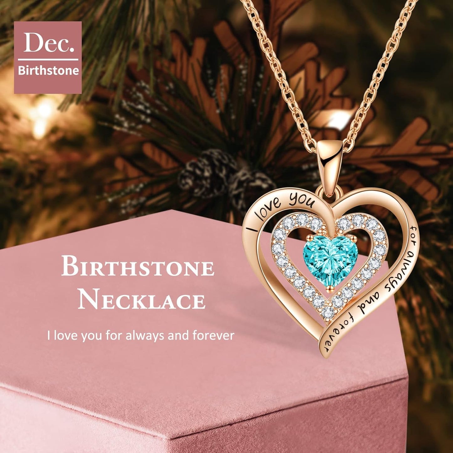 REDBEE Necklaces for Women Birthstone Heart Necklace Jewelry for Wife Girlfriend Woman Necklace