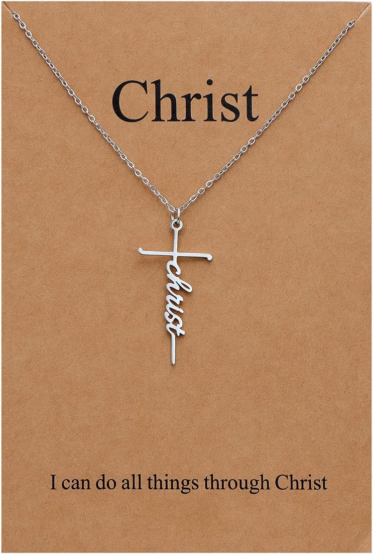 Lcherry Faith Cross Pendant Necklace for Women Religious Christian Jewelry Mother's Day Gifts for Women