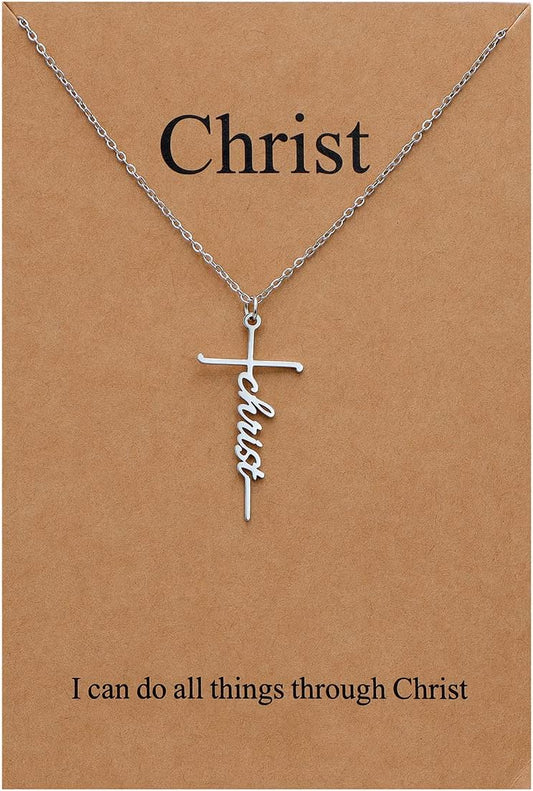 Lcherry Faith Cross Pendant Necklace for Women Religious Christian Jewelry Mother's Day Gifts for Women