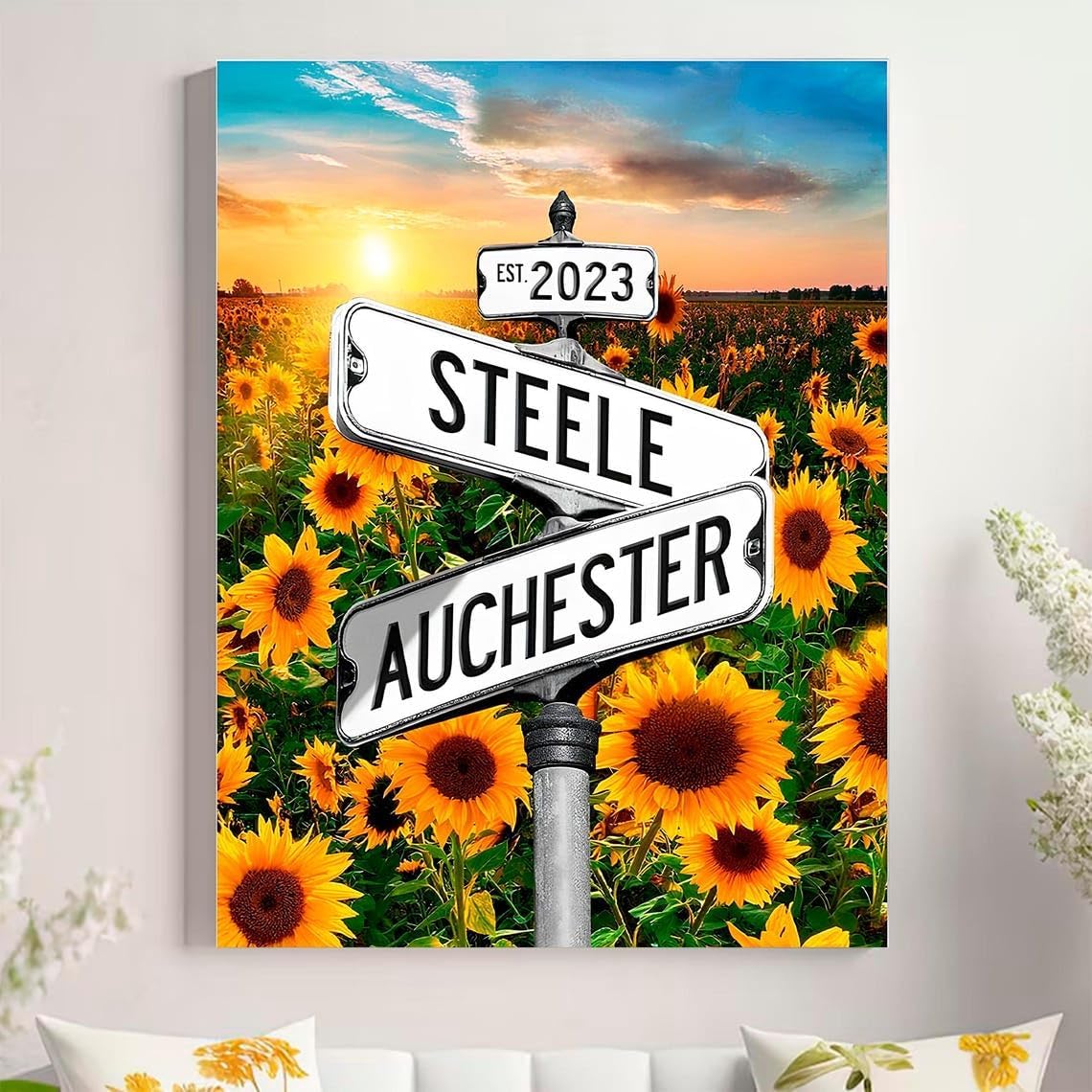 Personalized Crossroad Couples Street Sign Vintage Customize Name And Date Valentine's Day Christmas Birthday Wedding Anniversary Engagement Gifts For Him Her Boyfriend Girlfriend Wife Husband #23