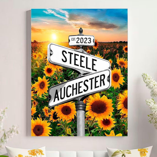 Personalized Crossroad Couples Street Sign Vintage Customize Name And Date Valentine's Day Christmas Birthday Wedding Anniversary Engagement Gifts For Him Her Boyfriend Girlfriend Wife Husband #23