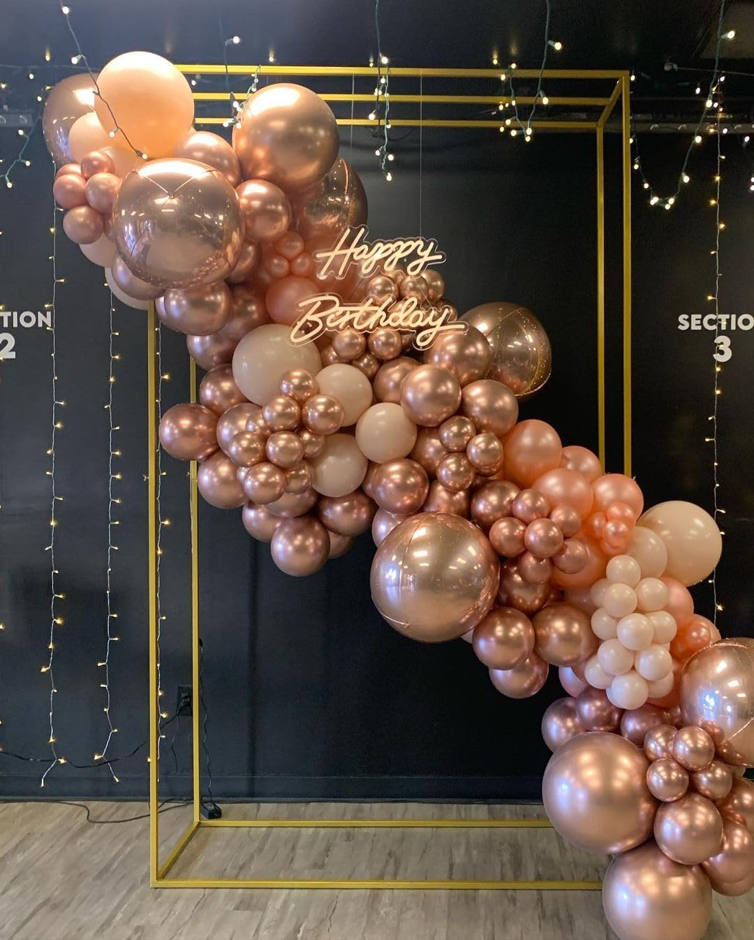 Rose Gold Balloons Arch Kit, 140Pcs Metallic Rose Gold White Balloon 18 12 10 5 Inch Different Size Balloons Garland Kit for Birthday Party Bridal Shower Wedding Girls Engagement Decorations