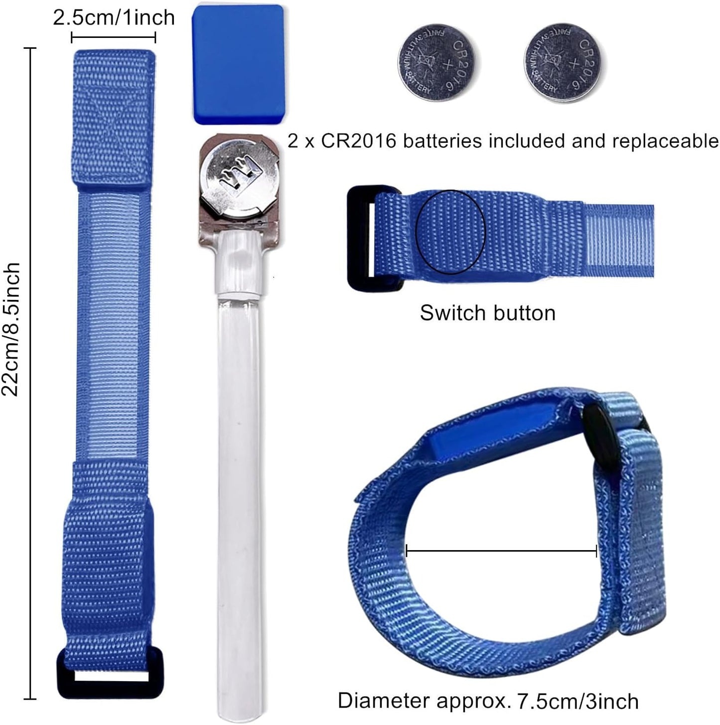 M.best 8pcs LED Light Up Bracelets Glow Flashing Wristbands Glow in The Dark Party Supplies for Wedding, Raves, Concert, Camping,Sporting Events, Party Blue