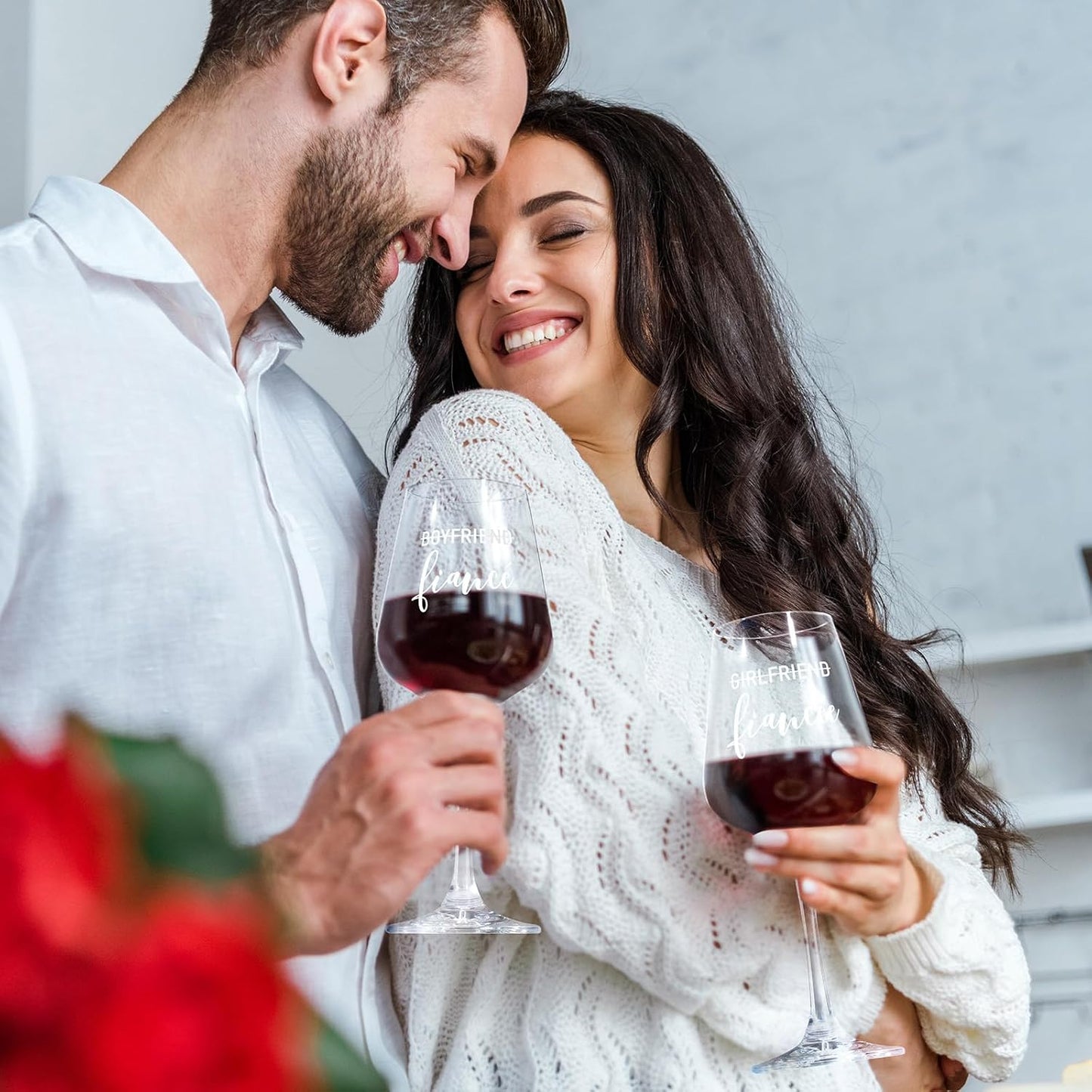 AW BRIDAL Fiance and Fiancee Engaged Wine Glasses, Engagement Gift for Couples and Newly Wed, Fiance Gifts for Women, Wedding Gift for Couples 2025, Bridal Shower Gifts for Bride to Be