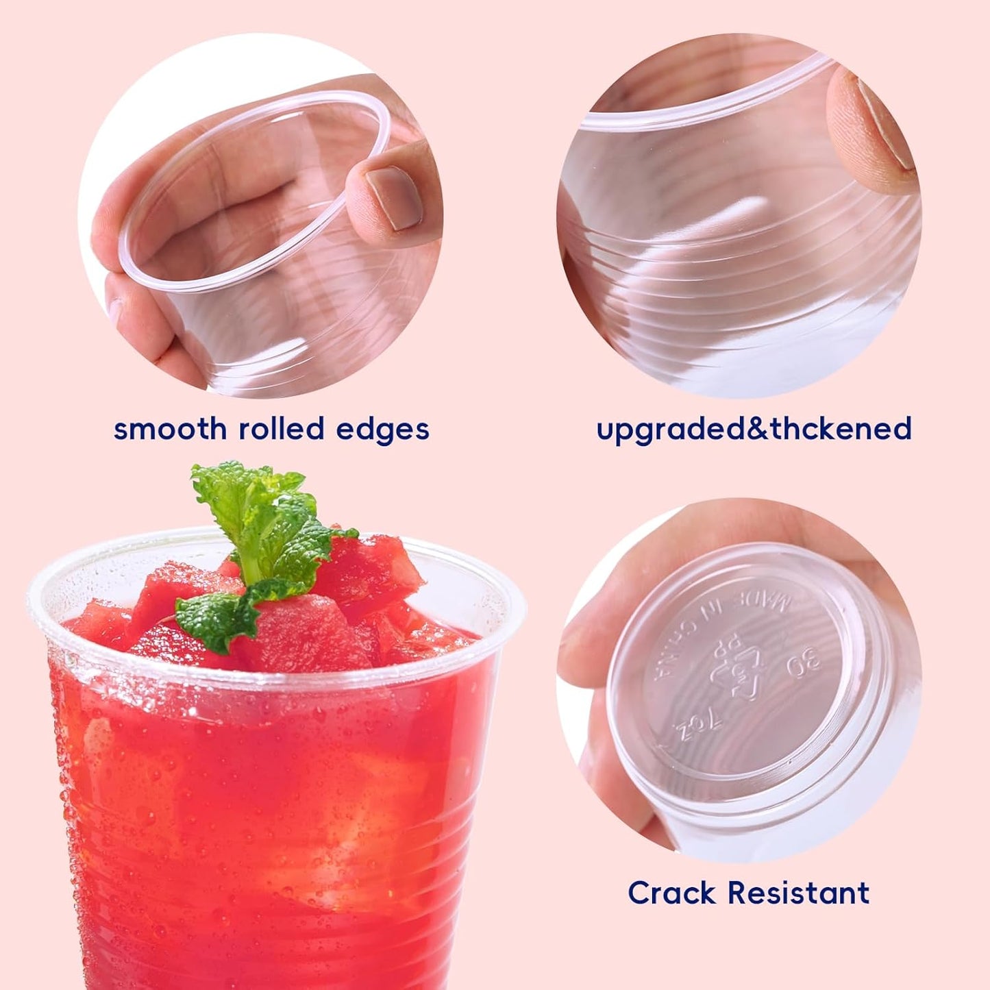 JOLLY CHEF 𝟏𝟐𝟎𝟎 𝐏𝐚𝐜𝐤 7 oz Clear Plastic Cups,7 Ounce Small Disposable Cups, Cold Party Drinking Tumblers for Tasting, Drinking and Party