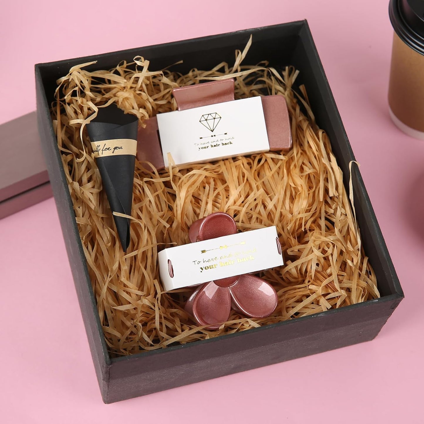 24pcs Bridesmaid Proposal Gifts 4.1inch Bachelorette Matte hair Claw Clip Sunglasses set of 12 Girls Trendy Cute Hair Clips for Wedding Party Favors(White&Pink 24pcs)