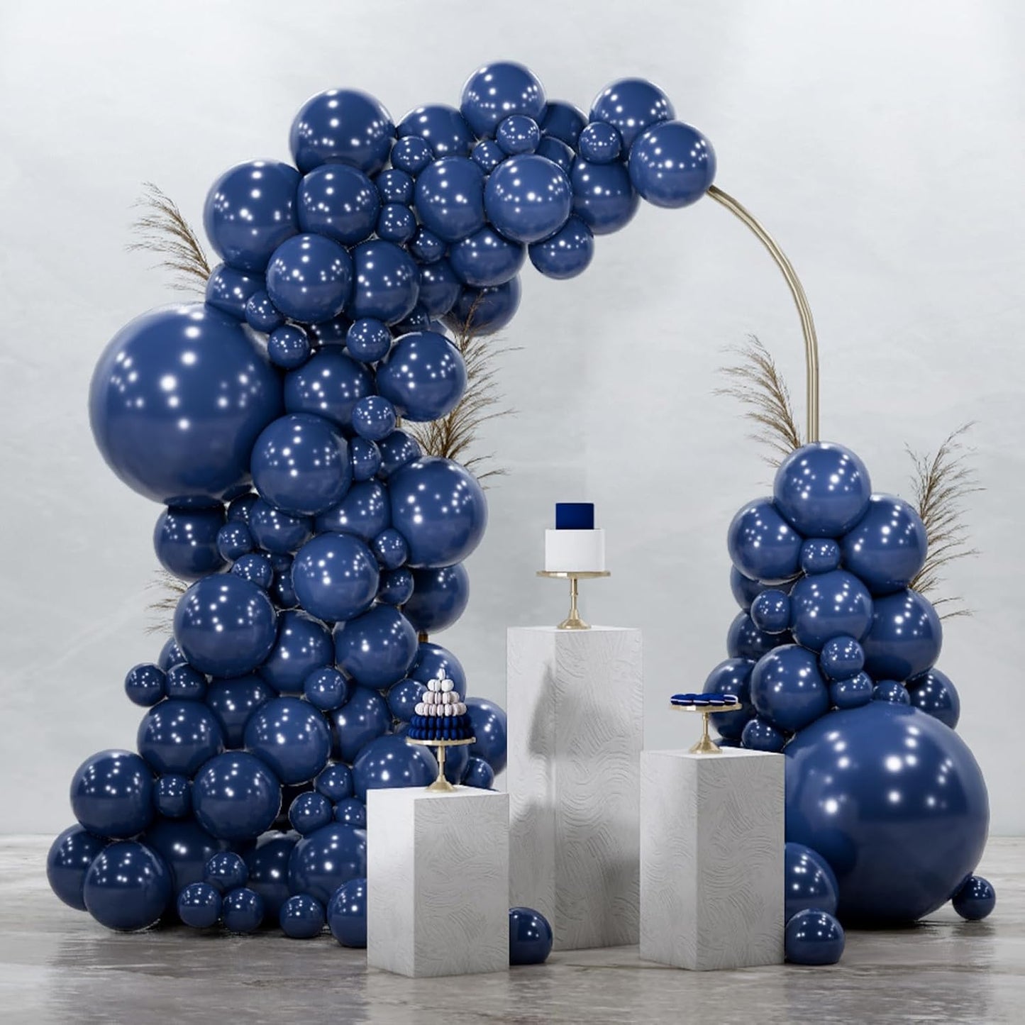 PartyWoo Navy Blue Balloons 92 pcs Different Sizes Pack of 18 12 10 5 Inch Pearl Dark Blue Balloon Arch Kit Garland for Graduation Wedding Baby Shower Birthday Party Decorations Blue-Z90