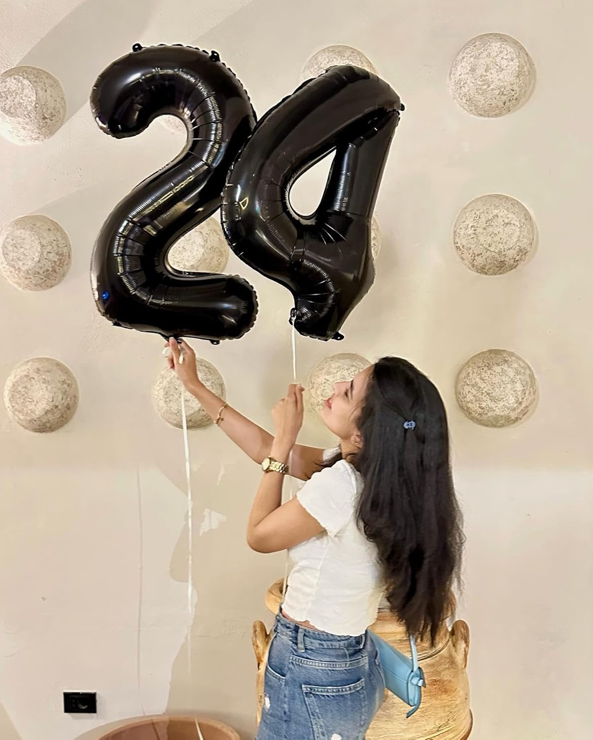 4 Balloon, Black Number Balloon 40 Inch, 4th Gold and Black Party Decorations, Four Large Numbers for Party Decor, Number 4 Balloon