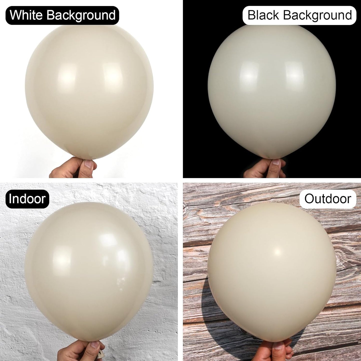 White Sand Balloons, 150 pcs Different Sizes Pack of 18 Inch 12 Inch 10 Inch 5 Inch Boho Sand White Balloons for Balloon Garland Balloon Arch as Birthday Party Wedding Decorations