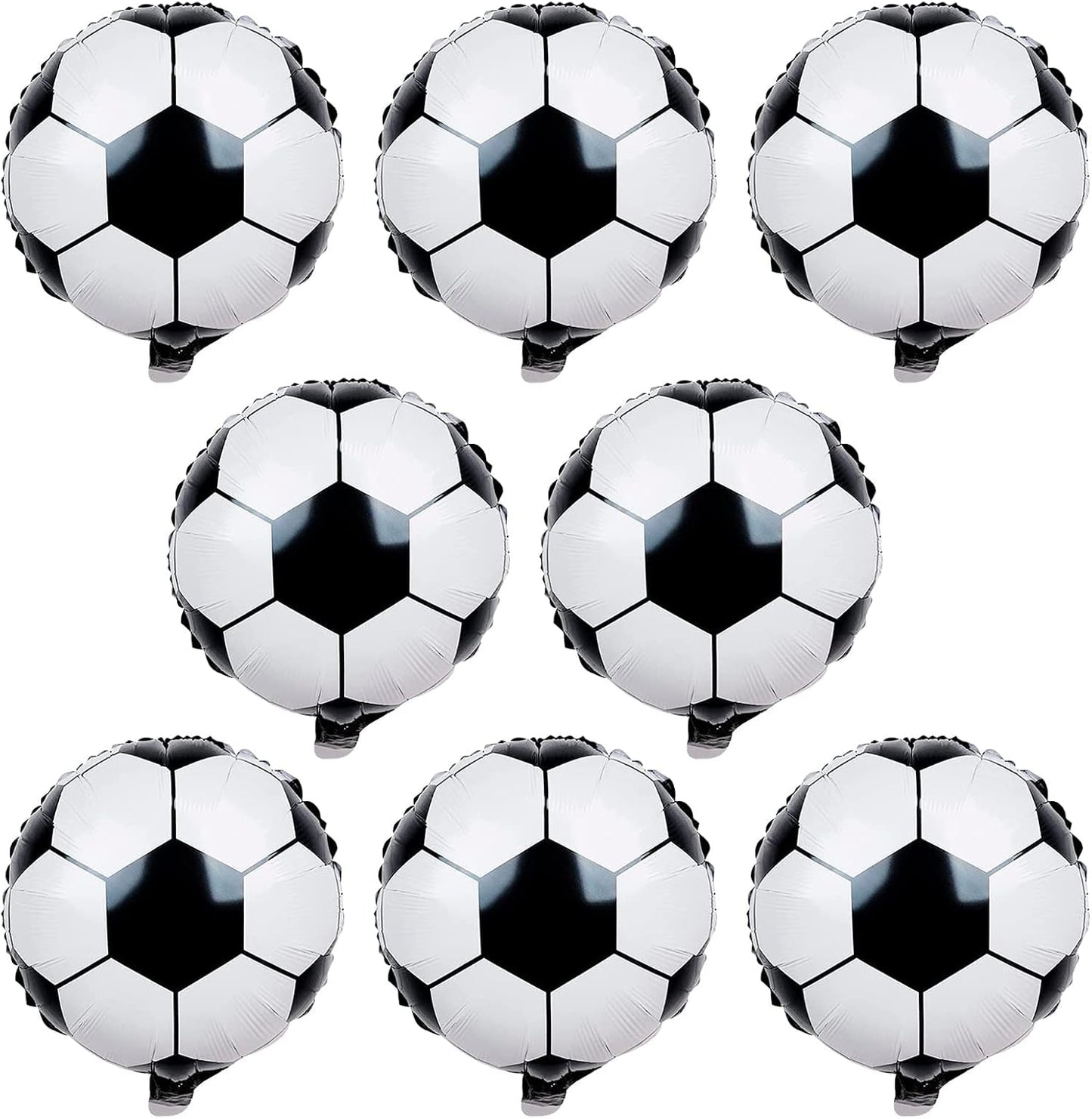 8Pcs Soccer Party Balloons, 18Inch Soccer Foil Balloons Football Shape Mylar Foil Balloons Decor for Men Kids Boys Soccer Ball Fans Sport Game Theme Birthday Party Decorations Supplies
