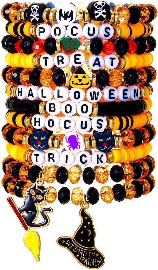 Heishi Surfer Clay Bead Bracelets Set for Women - Preppy Smile Evil Eye Beaded Stretch Bracelets Elastic Layering Friendship Bracelets- Stackable Boho Disc Summer Jewelry Set