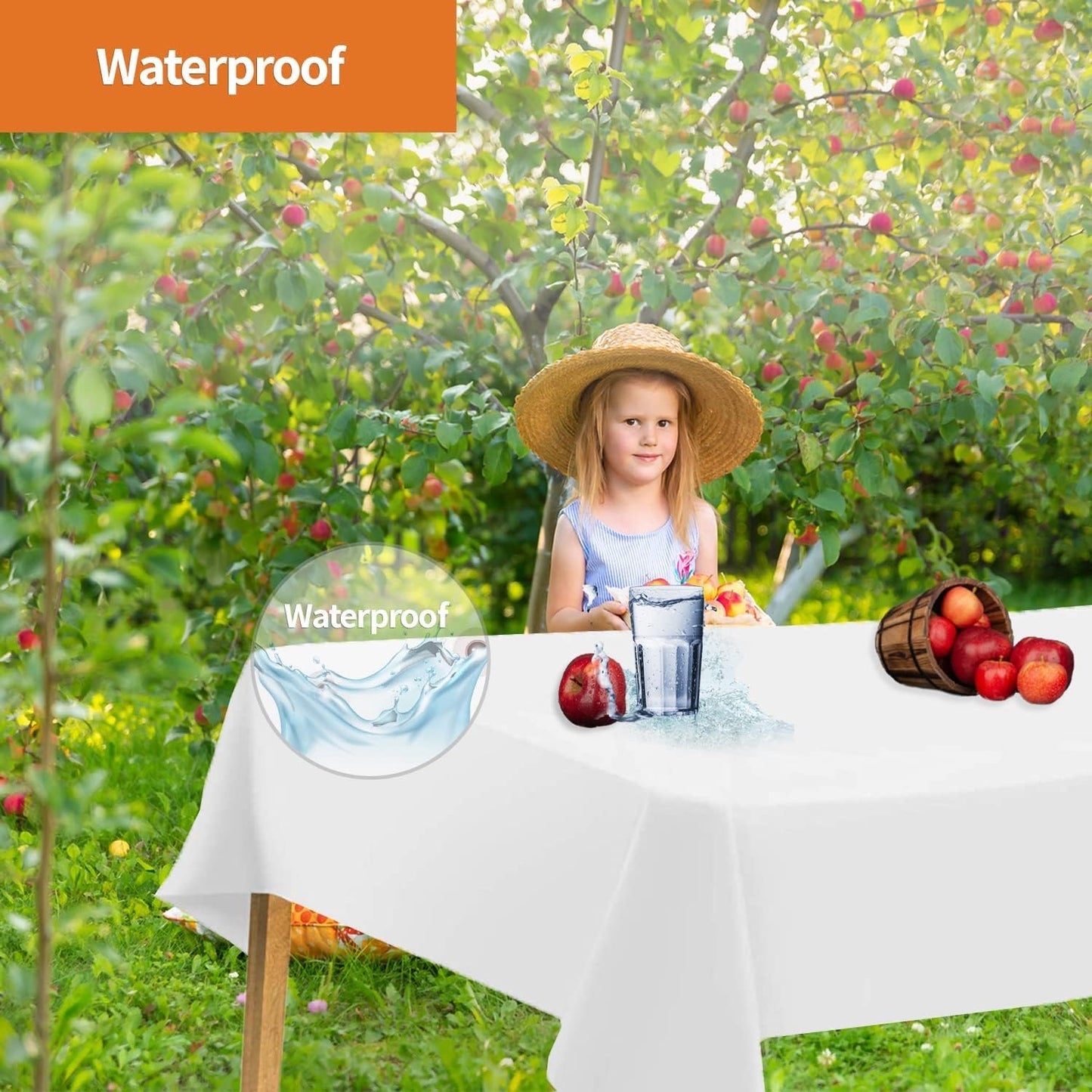 White Disposable Plastic Tablecloth for Rectangle Tables (48 Pack) Premium Decorative Table Cloths for Parties, Events & Weddings, Indoors & Outdoors, 54 x 108 inches