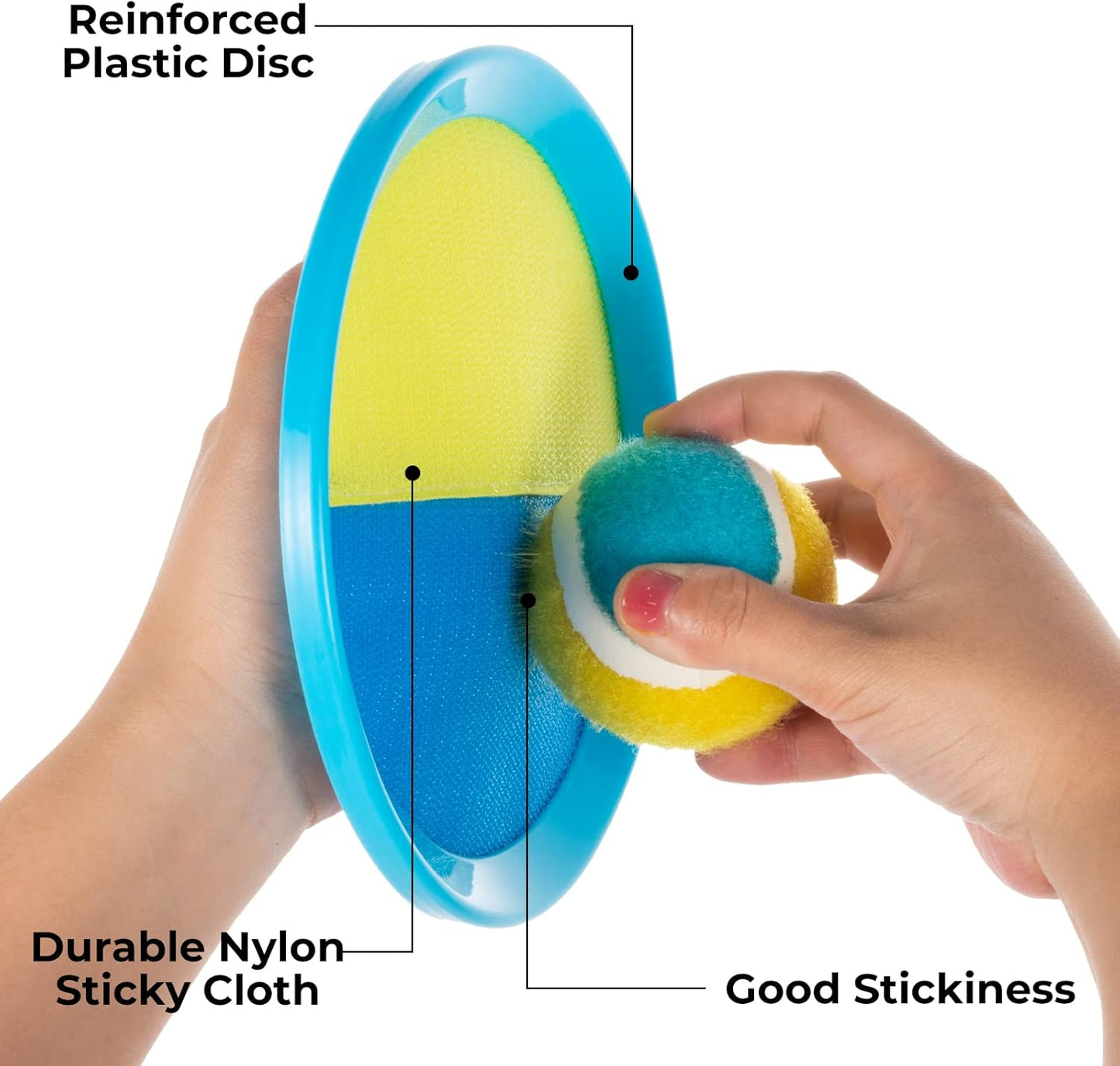 Kids Toys - Outdoor Games, Beach Toys, Toss and Catch Ball Set, Perfect Beach Games Sets Playground Sets for Backyards Easter Gifts for Kids (Light Blue)