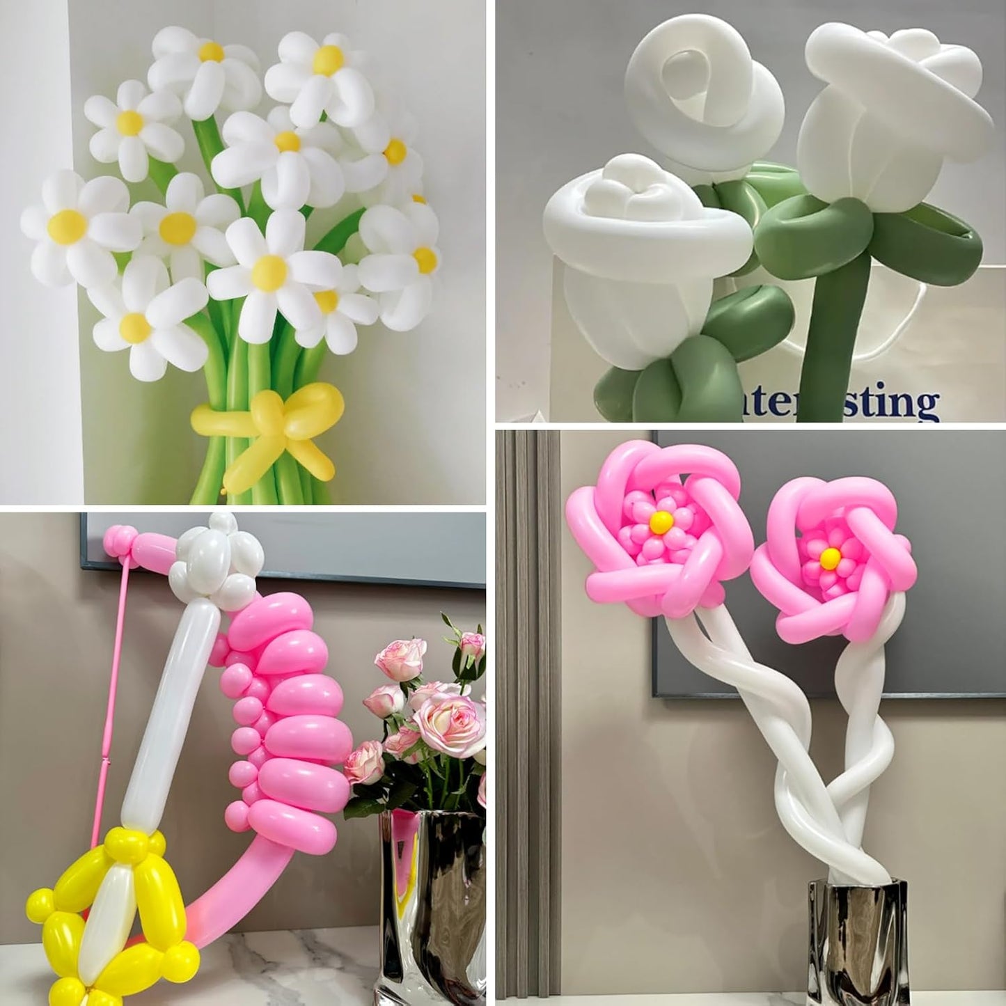 100Pcs White 260 Balloons, Skinny Long Balloon for Tying Balloon Arch Twisting Ballon Animal Balloons Birthday Party Wedding Festival Decorations.