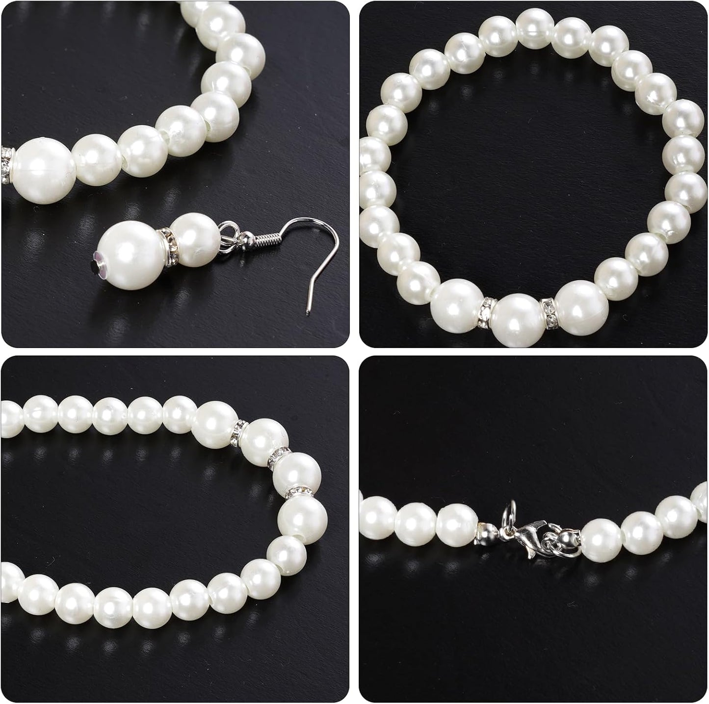 Tea Party Hat Fascinators Headband and Gloves Pearl Set for Women Tea Party Halloween Cocktail Wedding